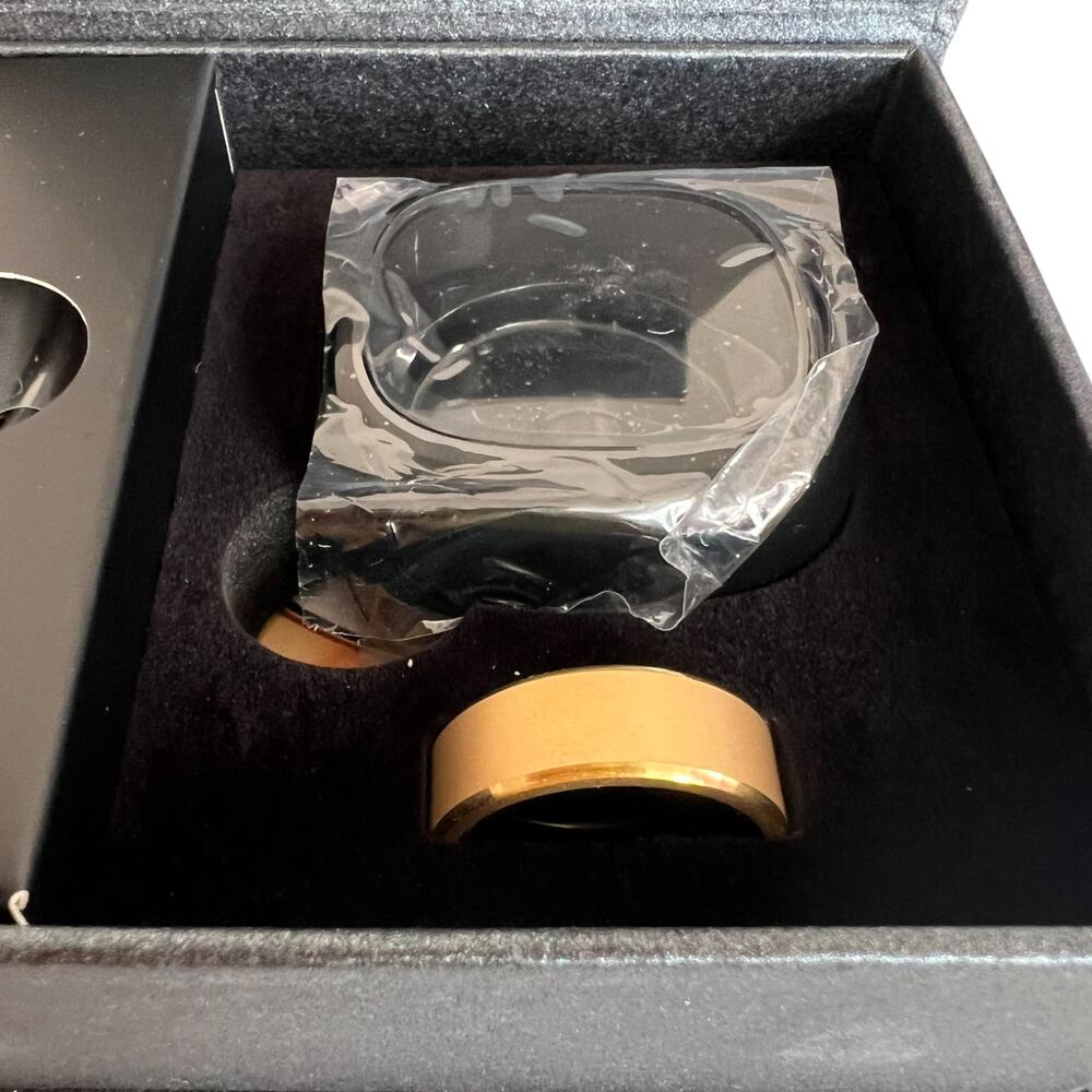 YULUCKGO Smart Ring Fitness Tracker for Men/Women, Gold Size 8